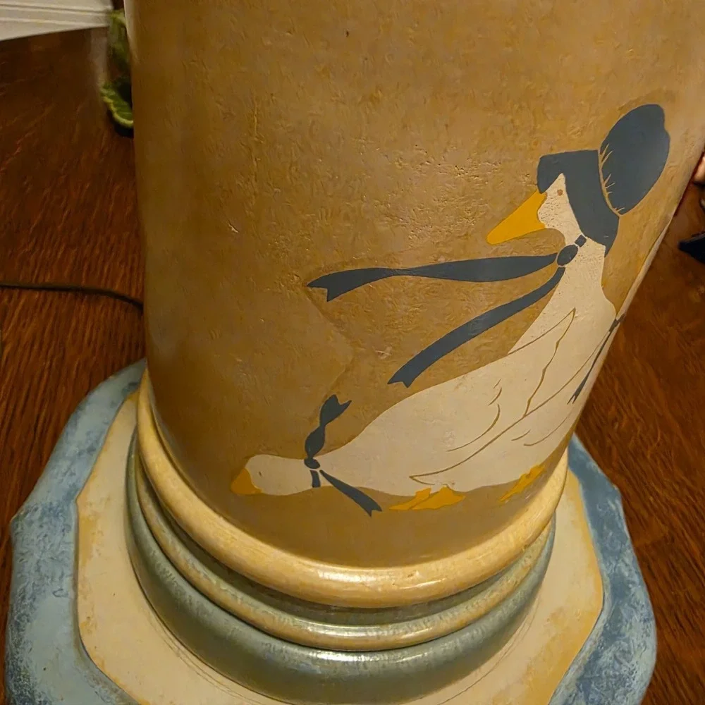 Vintage matching country goose lamp set table lamp & Floor Cottagecore